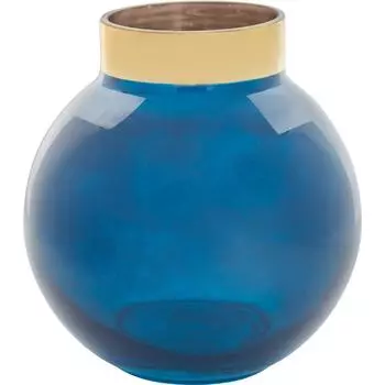 Ваза «Токио» 3, стекло, цвет синий/золотой