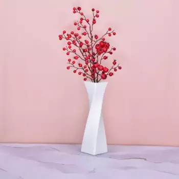 Ваза винтовая Чувство стиля стекло 29 см цвет белый