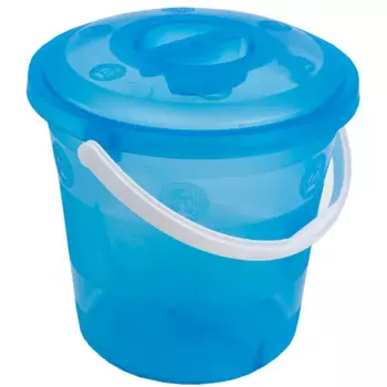 Ведро с крышкой круглое Бриг пластик 9 л цвет голубой