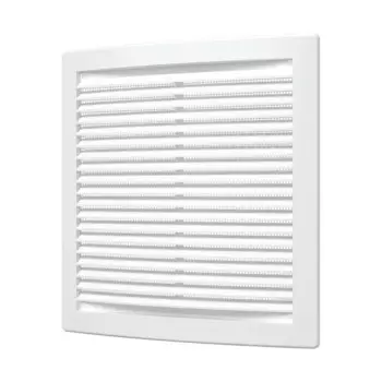 Вентиляционная решетка с сеткой Fonet 200x200 мм пластик цвет белый