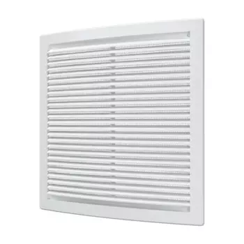 Вентиляционная решетка с сеткой Fonet 250x250 мм пластик цвет белый