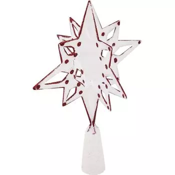 Верхушка для ёлки, пластик, цвет красный