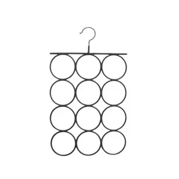 Вешалка для шарфов Spaceo 25.5 см металл/ПВХ цвет чёрный