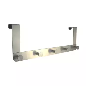 Вешалка на дверь Axel 5 крючков 47x16x7.5 см сталь цвет серый нагрузка до 5 кг