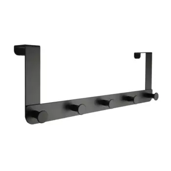 Вешалка на дверь Axel 5 крючков 47x16x7.5 см сталь цвет черный нагрузка до 5 кг