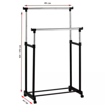 Вешалка напольная Unistor Dublin 86x170x45 см металл цвет черный