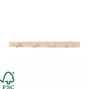 Вешалка настенная 4 крючка 52.9x4.3x7.4 см дерево цвет сосна