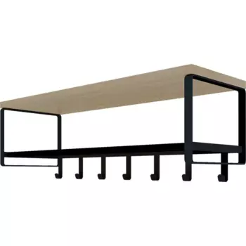 Вешалка настенная Otto 7 крючков 65x21x25 см цвет бежевый/чёрный