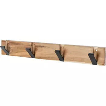 Вешалка настенная Ply 4 крючка 49.5x7 см цвет черный