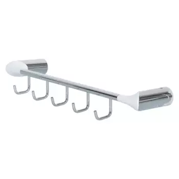 Вешалка Swensa Lock SWR-6600-11-CRM, нержавеющая сталь, 5 крючков, цвет белый