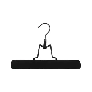 Вешалка-зажим Spaceo 28 см дерево с покрытием soft touch цвет чёрный