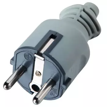 Вилка Electraline евро с заземлением цвет серый