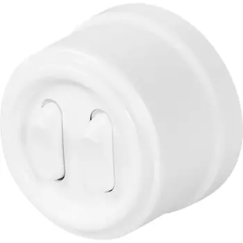 Выключатель Electraline двухклавишный белый