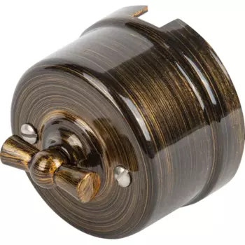 Выключатель накладной Electraline 2 клавиши цвет бронза