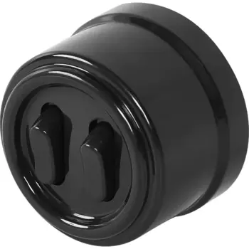 Выключатель накладной Electraline 2 клавиши цвет коричневый