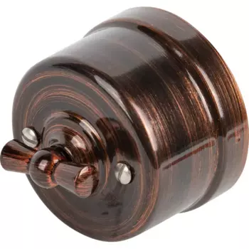 Выключатель Electraline двухклавишный медный век