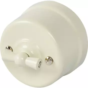 Выключатель накладной Electraline 2 клавиши проходной цвет слоновая кость