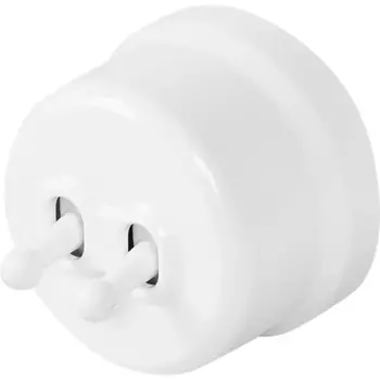 Выключатель накладной Electraline 2 клавиши тумблерный цвет белый