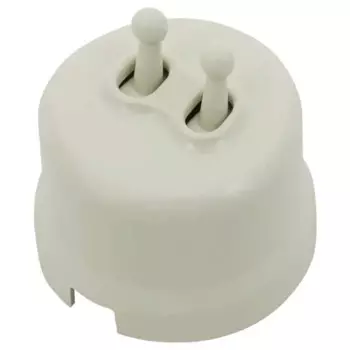 Выключатель накладной Electraline 2 клавиши тумблерный цвет слоновая кость