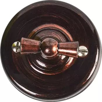 Выключатель накладной Electraline 1 клавиша цвет медный век