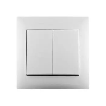 Выключатель Lexman Lika 2 клавиши цвет белый