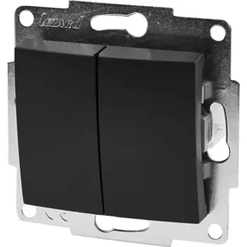 Выключатель Lezard Karina 2 клавиши цвет черный бархат