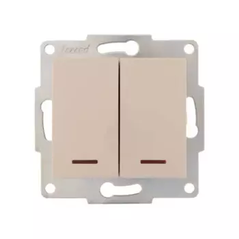 Выключатель Lezard Karina 2 клавиши с подсветкой цвет кремовый