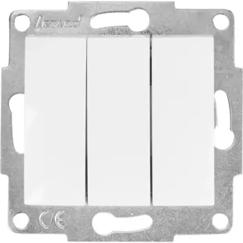 Выключатель Lezard Karina 3 клавиши цвет белый