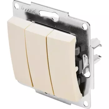Выключатель Lezard Karina 3 клавиши цвет кремовый