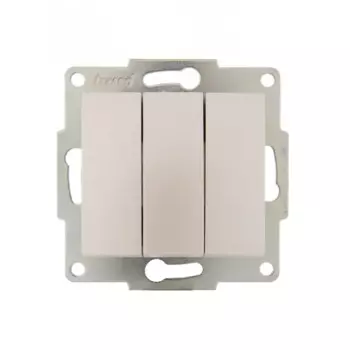 Выключатель Lezard Karina 3 клавиши цвет жемчужный белый перламутровый