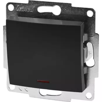 Выключатель Lezard Karina с подсветкой цвет черный бархат