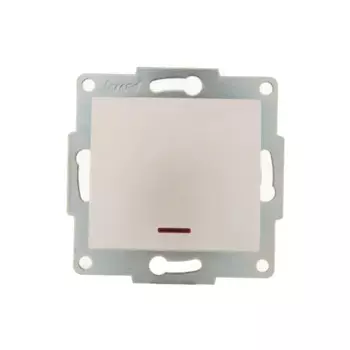 Выключатель Lezard Karina с подсветкой цвет жемчужный белый перламутровый