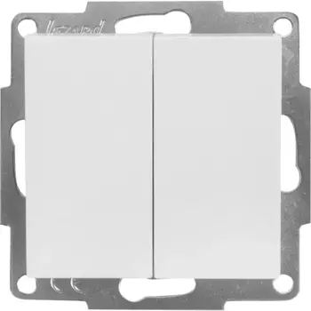 Выключатель Lezard Vesna 2 клавиши цвет белый