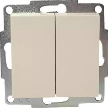 Выключатель Lezard Vesna 2 клавиши цвет кремовый