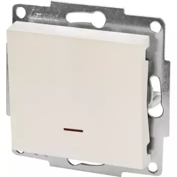 Выключатель Lezard Vesna с подсветкой цвет жемчужный белый перламутровый