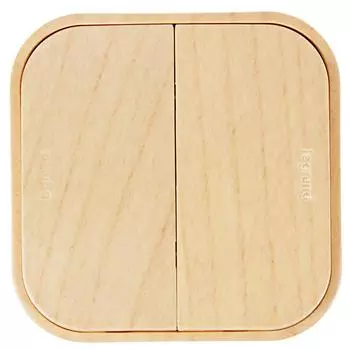 Выключатель накладной 2 клавиши Legrand Quteo IP20 10А 250В цвет дерево