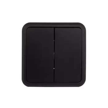 Выключатель накладной Lexman First 2 клавиши цвет черный