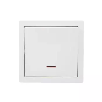 Выключатель накладной Lezard Leto 1 клавиша с подсветкой цвет белый