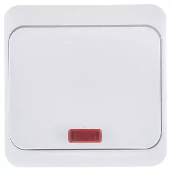 Выключатель накладной Systeme Electric Этюд 1 клавиша с подсветкой цвет белый