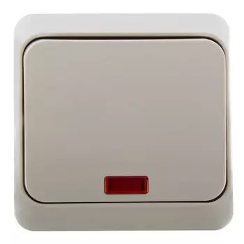Выключатель накладной Systeme Electric Этюд 1 клавиша с подсветкой цвет кремовый