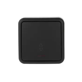 Выключатель проходной накладной Lexman First 1 клавиша с подсветкой цвет черный