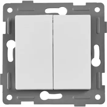 Выключатель проходной встраиваемый Gusi Electric Ugra 2 клавиши цвет белый