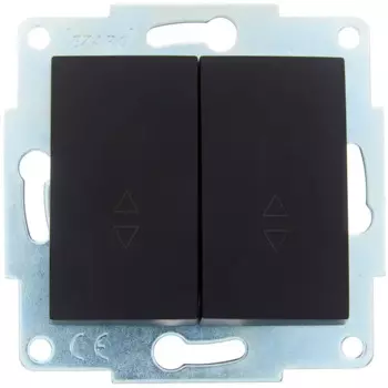 Выключатель проходной встраиваемый Lezard Asti 2 клавиши цвет черный бархат