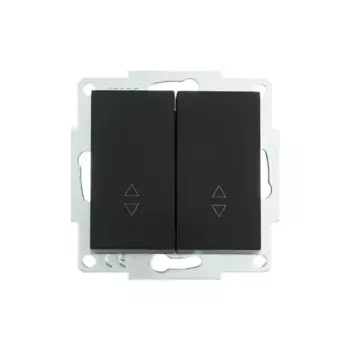 Выключатель проходной встраиваемый Lezard Vesna 742-4288-106 2 клавиши цвет матовый черный