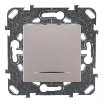 Выключатель проходной встраиваемый Schneider Electric Unica 1 клавиша с подсветкой, цвет белый