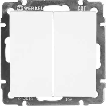 Выключатель проходной встраиваемый Werkel 2 клавиши, цвет белый