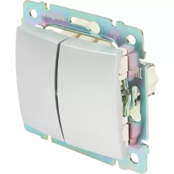 Выключатель Valena 2 клавишный, цвет алюминий