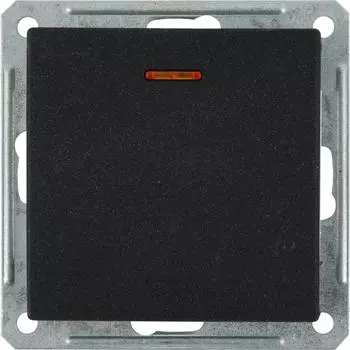 Выключатель W59, 1 клавиша с подсветкой, черный бархат