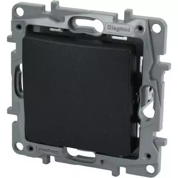 Выключатель одноклавишный - Legrand Etika - 10А 250В безвинтовые зажимы - антрацит