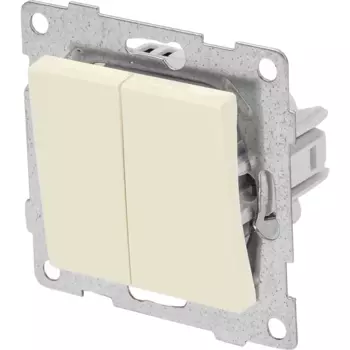 Выключатель встраиваемый Gusi Electric 2 клавиша цвет бежевый